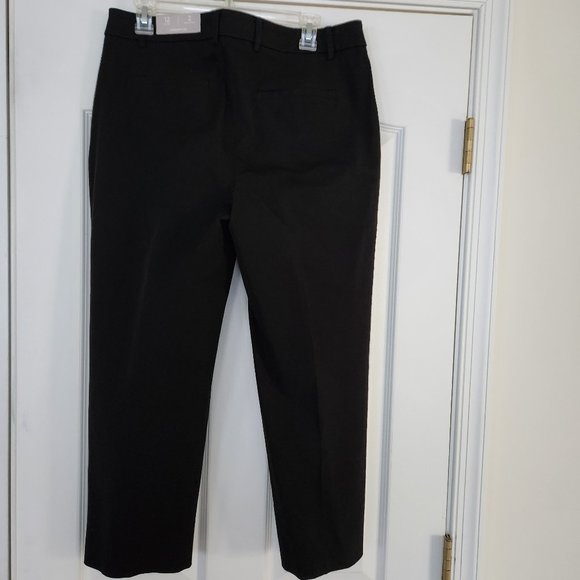 CHICO'S Straight Leg Crop Flat Front Hi-Rise Size 2 (12 Reg) Black 24 ½" Inseam - Picture 6 of 11